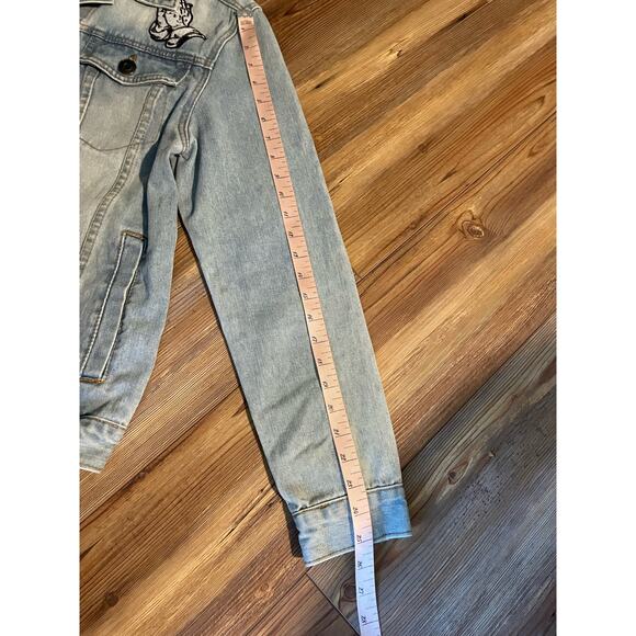 Embroidered Carbon Denim Jacket - Picture 8 of 8